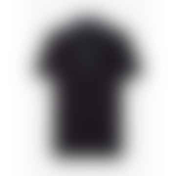 Mens Regular Short Sleeve Zip Polo Shirt In Black