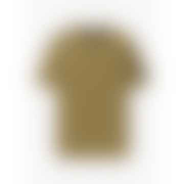 Camiseta de logotipo de la manga del centenario para hombres en el color caqui británico