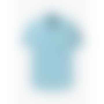 Camisa de manga corta de escala para hombre en el azul del horizonte
