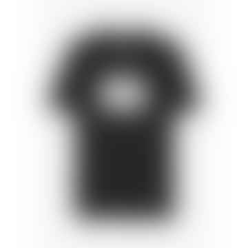 Herren 30/1 Jersey Label Style Logo T-Shirt in Schwarz