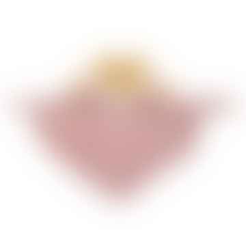 Triangolo di orso doudou con sonaglio da 20 cm - vecchio cotone rosa