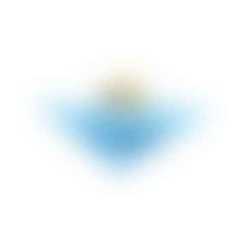 Ours Triangle Doudou avec Hochet 20Cm - Coton Bio Bleu Ciel