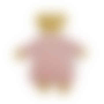 Angel Nid Doudou Nest mit Hochet - alter rosa Bio -Baumwolle 20 cm