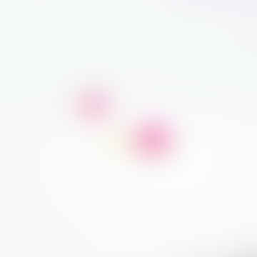 Teardrop Pink Fuchsia Onyx Gold Plated Drop Ohrringe