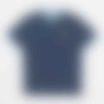 Überprüfen Sie das grafische T-Shirt in Blau und Weiß