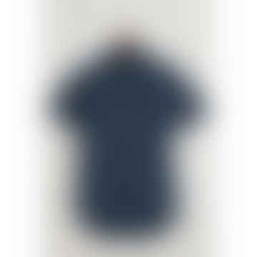 - Camisa de manga corta con microestampado de corte regular en azul marino oscuro 3240066 410