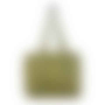 Tasche Beutel Großes übersicherbares Block gedrucktem Moosgrün