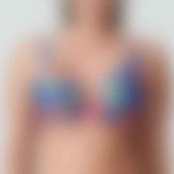 Latakia Padded Plunge Bikini Top In Tropical Rainforest