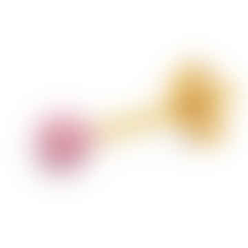 Lulu1164 Orecchini a bottone a sfera colorati in rosa chiaro