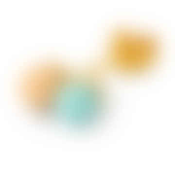 Lulu1254 Orecchini a bottone a sfera bicolore in nebbia menta/dessert