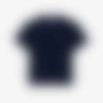 Maglietta classica in maglia di cotone blu scuro