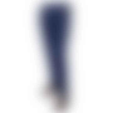 Chinos azul marino en microsarga de algodón teñido en prenda - 91633-pt00452-306