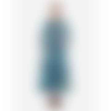 Sara Roka Davida Robe mi-longue à imprimé abstrait avec ceinture Col: 501 Bleu, Si
