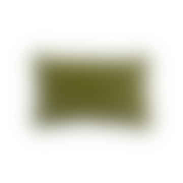 Cuscino in velluto con frange color oliva Fara - 30x50 cm