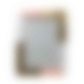 White, Grey & Pink Photo Frame With Brass Inlay 5" X 7"