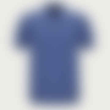 -Air Force Blue Knitting Gorment Tinted Polo Shirt C0127-MK02076-372