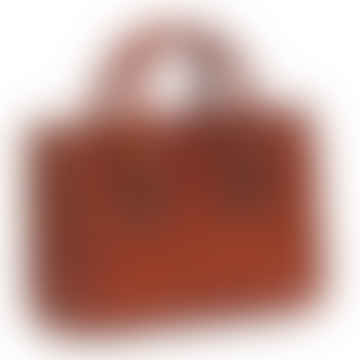 Light Brown Leather Box Handbag
