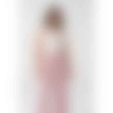 Châchage Phoebe Sleeve courte dans Ecru & Dusty Rose Broidered Denim