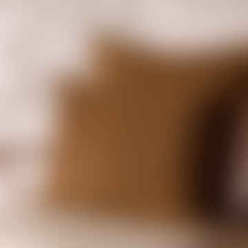 60 cm x 60 cm karamellbrauner Boucle -Kissen