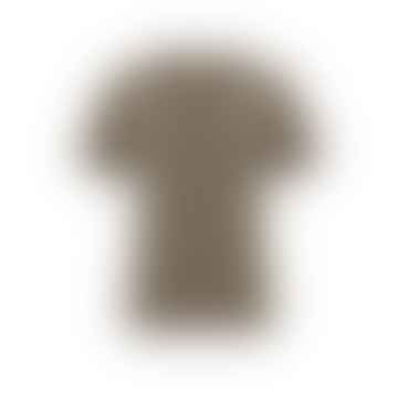 Camiseta con cuello en V redondeado y mangas cortas | Shitake marrón
