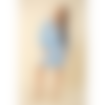 Halebob Blue Geométrique Imprime en V V Taille de robe à manches à manche: S, Col: BL