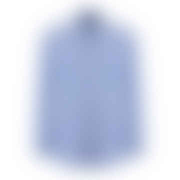 Boss - H -Hank -Kent - camicia twill di cotone allungata in fit stretto azzurro 50512824 450