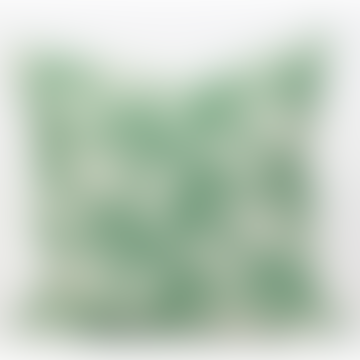 Kissenbedeckung Kastanienblätter 50x50, grün, handgeabdruckt