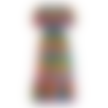 Yolanda Midi Shirred Kleid - Multi -Sommer -Regenbogenscheck