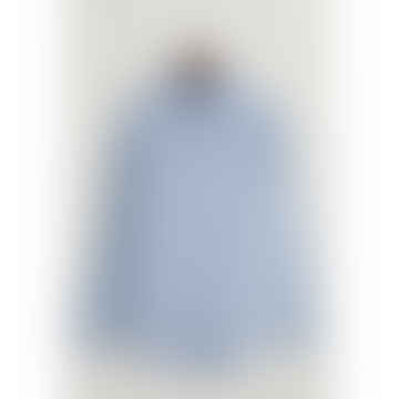 - Camisa de lino de pecho de cabello de ajuste regular en azul rico 3240067 470