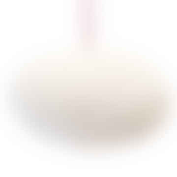 Pantalla de lámpara colgante de algodón crema grande de 80 cm