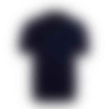 - Textured Linen/cotton Polo Shirt In Navy Blue 4202482541180