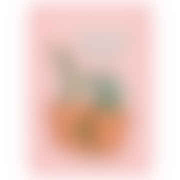 Tarjeta de dama de planta rosa y menta PMPL915A6