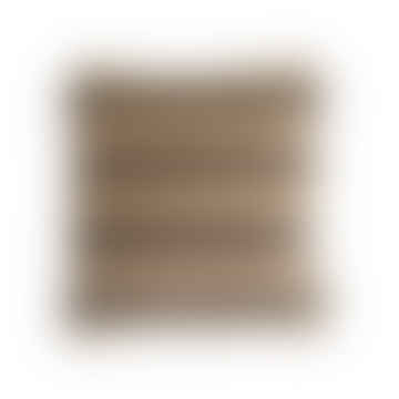 La taie d'oreiller à rayures 48x48 cm - beige / noir