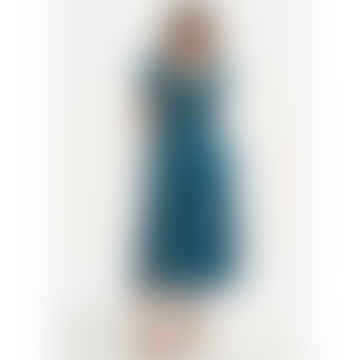 Jolene Shirred Midi Kleid | Blaugrün