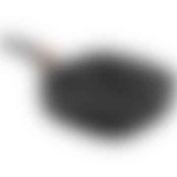 Panna per grill in ghisa quadrata induzione in titanio 26 cm x 26 cm x 7 cm - manico rimovibile
