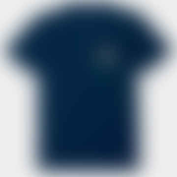 T -shirt per le forbici di carta fiori - blu scuro