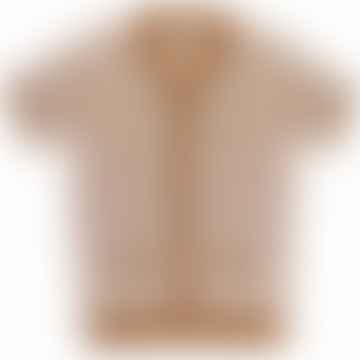 Arlo Button-thru Knitted Polo Shirt - Granola