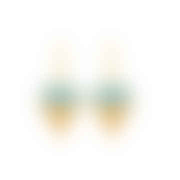 Boucles d'oreilles de la chalcédoine Akila - Bronze coulé plaqué d'or