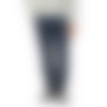 - Pantalón chino de algodón elástico con pierna delgada en azul marino Bg62 324152 011
