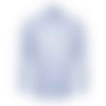 - Sky Blue Ctemporary Fit Signature Twill Shirt - Détails de contraste géométrique 10001210621
