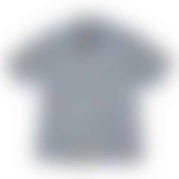 Palm Mc Bird Print Short Sleeve Shirt Blue Multi