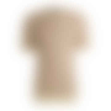 Maglione di miscela di cotone a maniche corte in tantino con micro struttura in bianco aperto 50511762 131