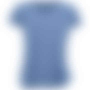 Camiseta con cuello en V y logo - Azul océano