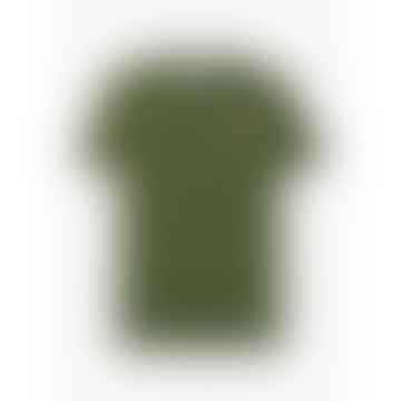 Mens Active Club Check Patch T-shirt dans l'armée verte