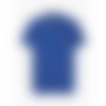 Mens Badge Logo Tipped Sleeve Polo Shirt In Nautical Blue