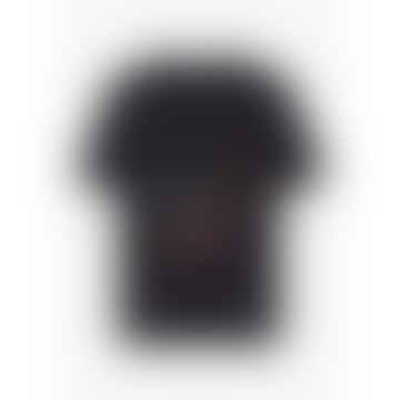 T-shirt à imprimé crâne linéaire pour hommes en noir