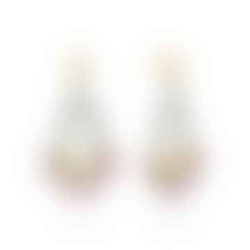 Boucles d'oreilles de perles de cerceau ovale kogi à Ibiza