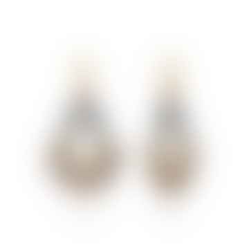 Boucles d'oreilles de perles de crèche de cerceau ovale kogi à Lynx