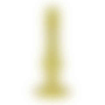 Candelera con caña de copa de vidrio amarillo