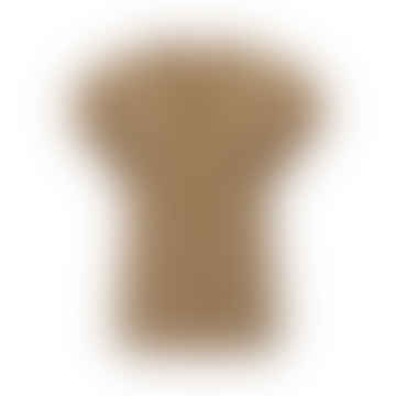 V-Ausschnitt-Doppelschlärken-T-Shirt Tannin Brown